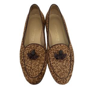 Bottega Veneta Brown Leopard Pony Hair Tassel Moccasins